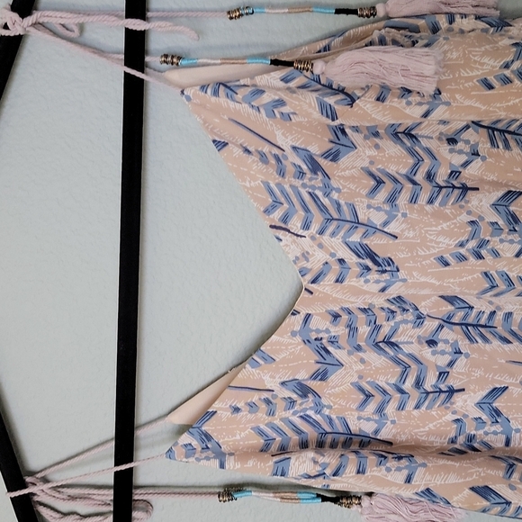 Lulu's NWT Romantic Boho Festival Spring Summer Fairy Tassel Tie Mini Dress XS - Picture 4 of 10